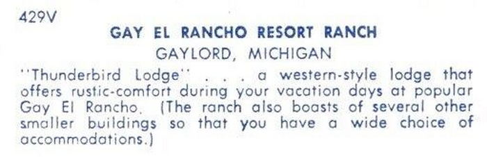 Sojourn Lakeside Resort (Gay El Rancho Ranch, El Rancho Stevens Ranch) - Vintage Postcard